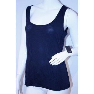 TAHARI COLLECTION Gina Knit TANK TOP Shirt Spring NAVY  BLUE Sleeveless M